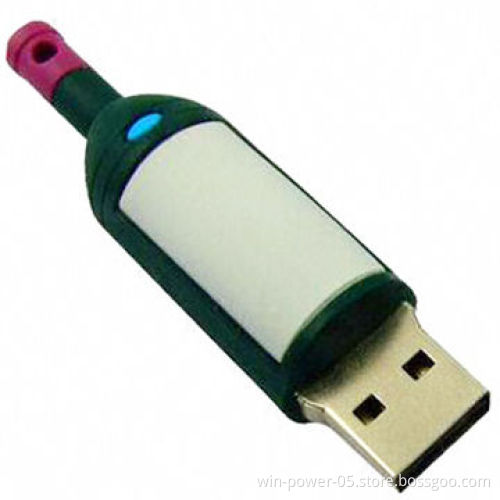 PVC USB Flash Drive, Red Wine Bottle-shaped, Good for Wine Promotions, Customized Logos WelcomedNew